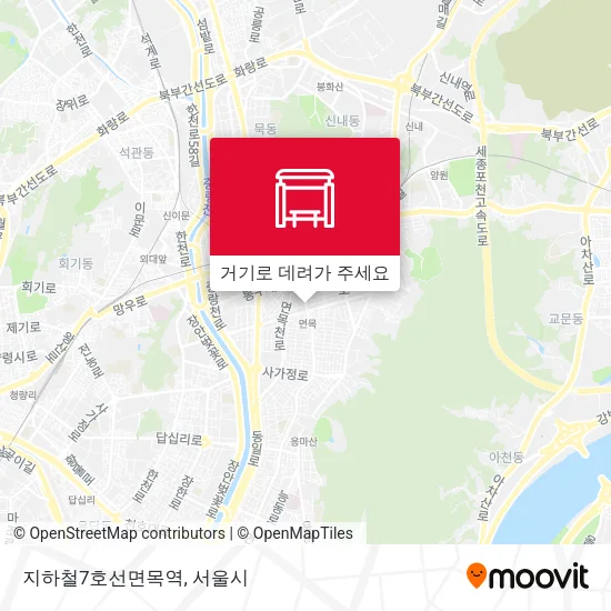 지하철7호선면목역 지도
