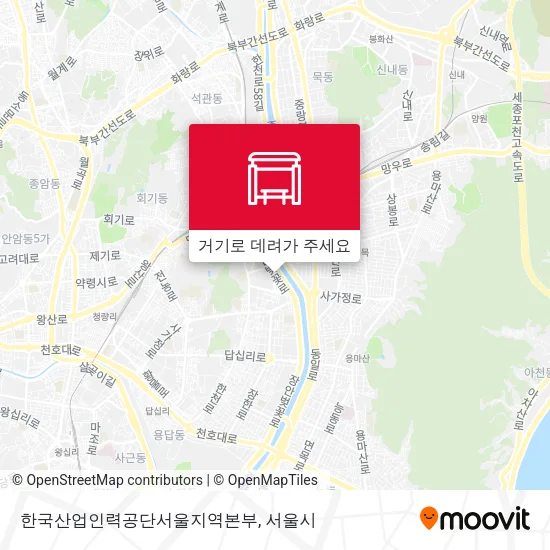 한국산업인력공단서울지역본부 지도