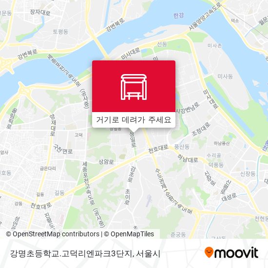 강명초등학교.고덕리엔파크3단지 지도