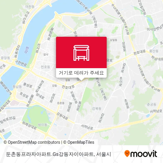 둔촌동프라자아파트.Gs강동자이아파트 지도