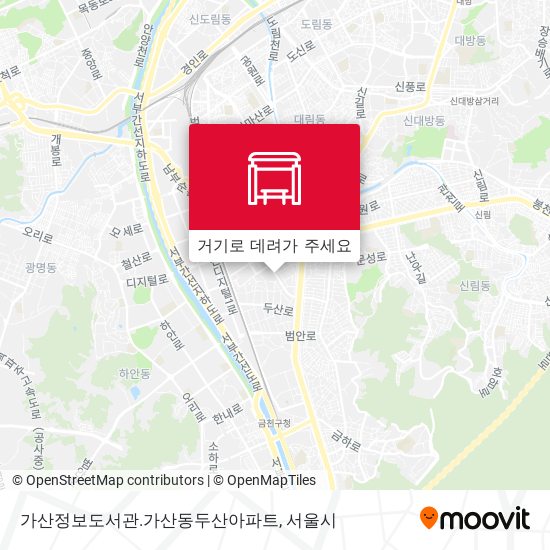 가산정보도서관.가산동두산아파트 지도