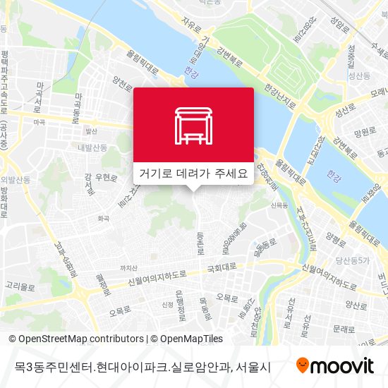 목3동주민센터.현대아이파크.실로암안과 지도