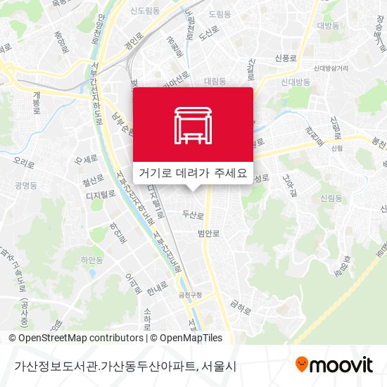 가산정보도서관.가산동두산아파트 지도