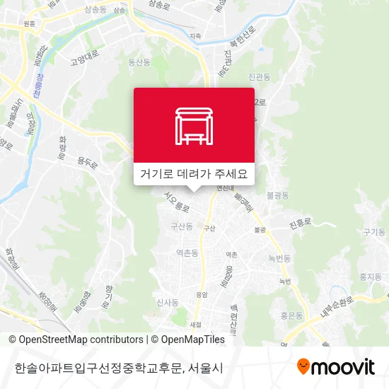 한솔아파트입구선정중학교후문 지도