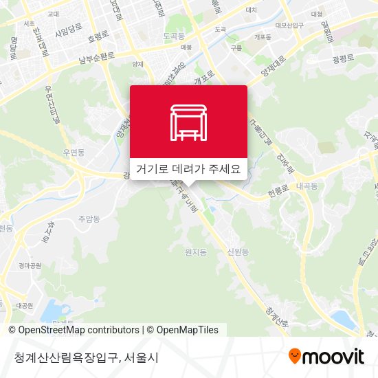 청계산산림욕장입구 지도
