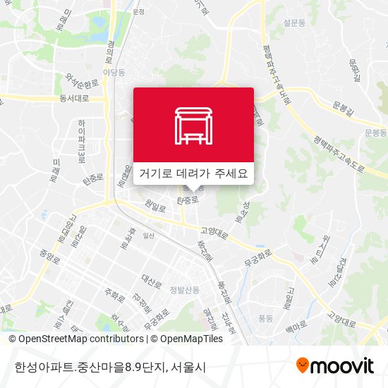 한성아파트.중산마을8.9단지 지도