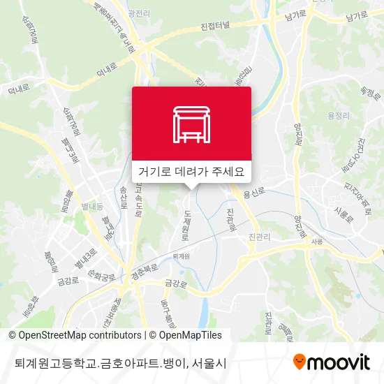 퇴계원고등학교.금호아파트.뱅이 지도
