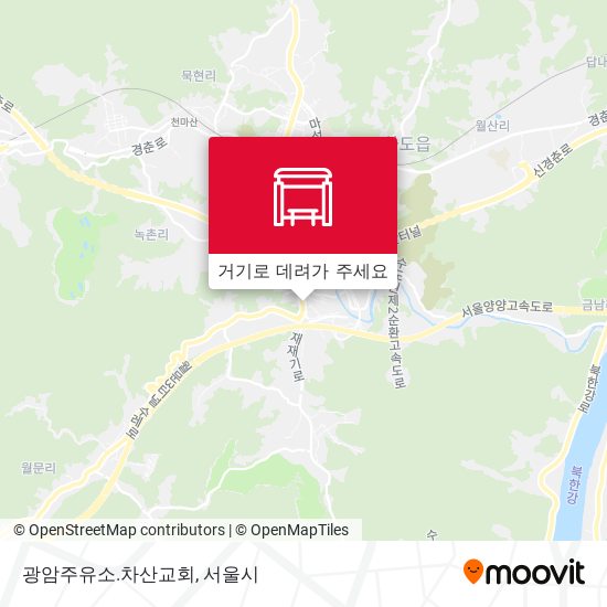 광암주유소.차산교회 지도