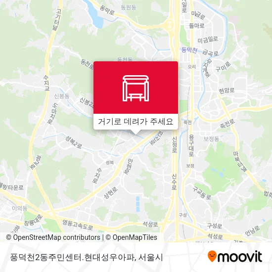 풍덕천2동주민센터.현대성우아파 지도
