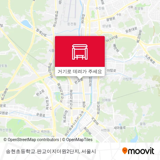 송현초등학교.판교이지더원2단지 지도