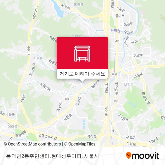 풍덕천2동주민센터.현대성우아파 지도