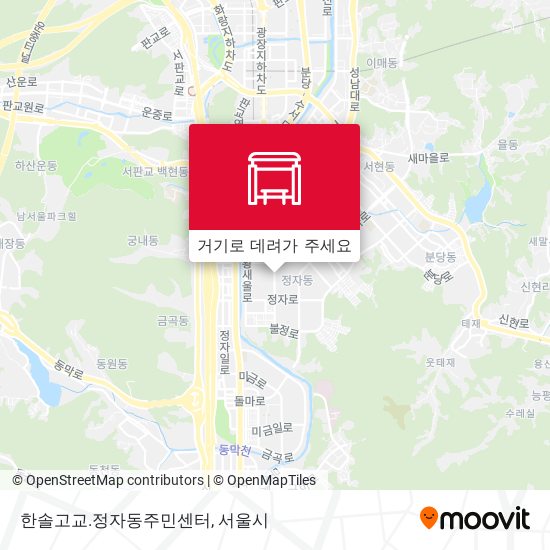 한솔고교.정자동주민센터 지도