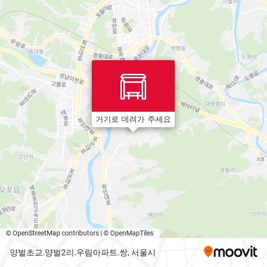 양벌초교.양벌2리.우림아파트.쌍 지도