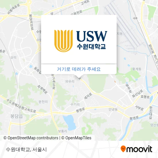 수원대학교 지도