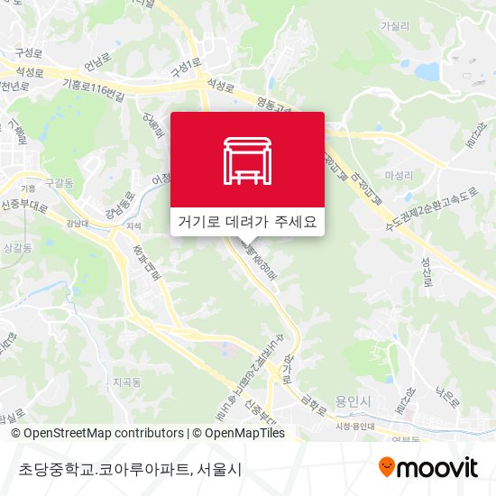 초당중학교.코아루아파트 지도