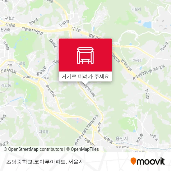 초당중학교.코아루아파트 지도