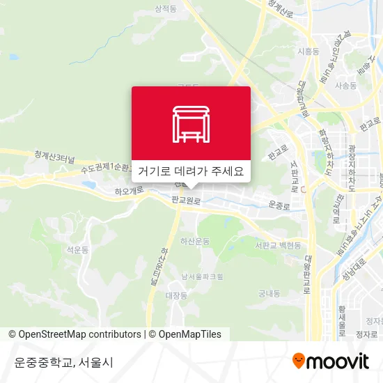 운중중학교 지도
