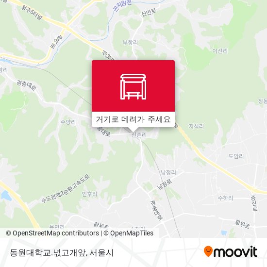 동원대학교.넋고개앞 지도