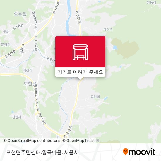모현면주민센터.왕곡마을 지도