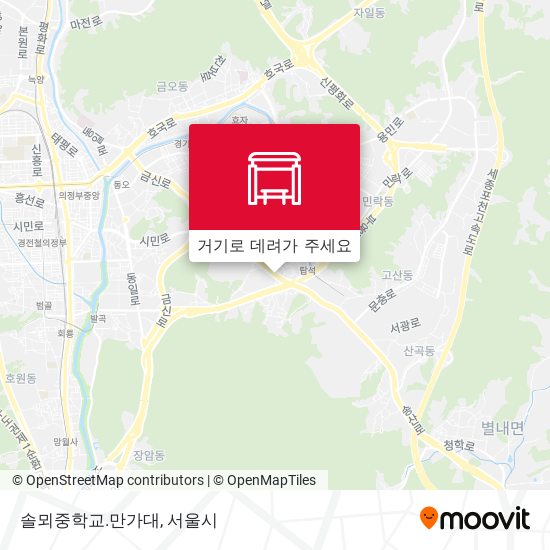 솔뫼중학교.만가대 지도