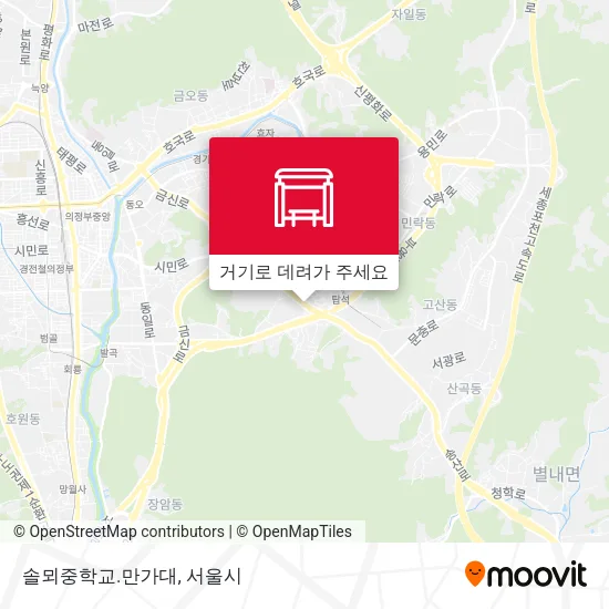 솔뫼중학교.만가대 지도