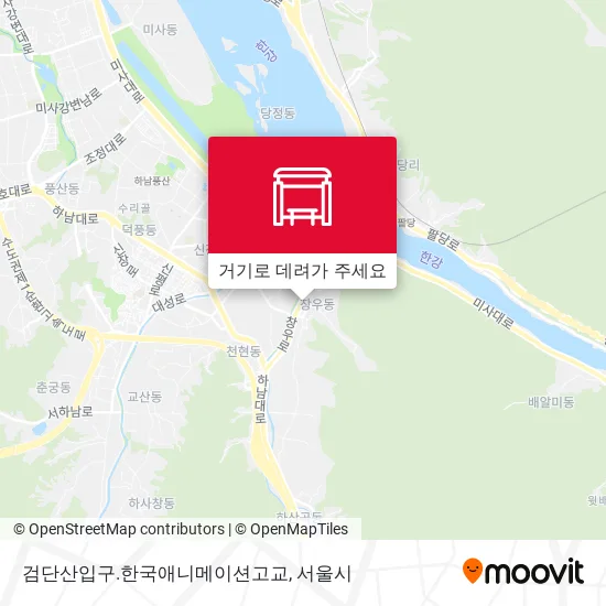 검단산입구.한국애니메이션고교 지도