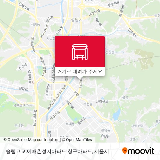 송림고교.이매촌성지아파트.청구아파트 지도