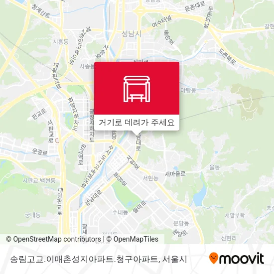 송림고교.이매촌성지아파트.청구아파트 지도