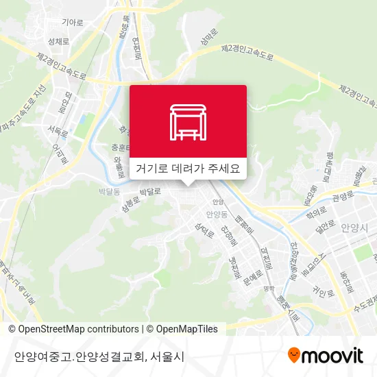 안양여중고.안양성결교회 지도