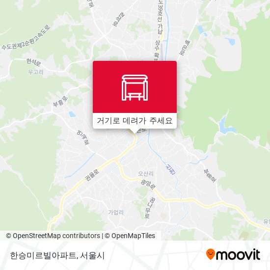 한승미르빌아파트 지도