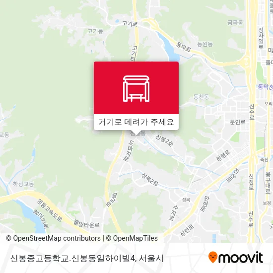 신봉중고등학교.신봉동일하이빌4 지도