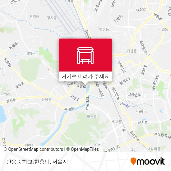 안용중학교.현충탑 지도