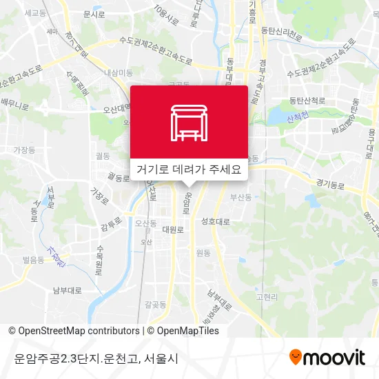 운암주공2.3단지.운천고 지도
