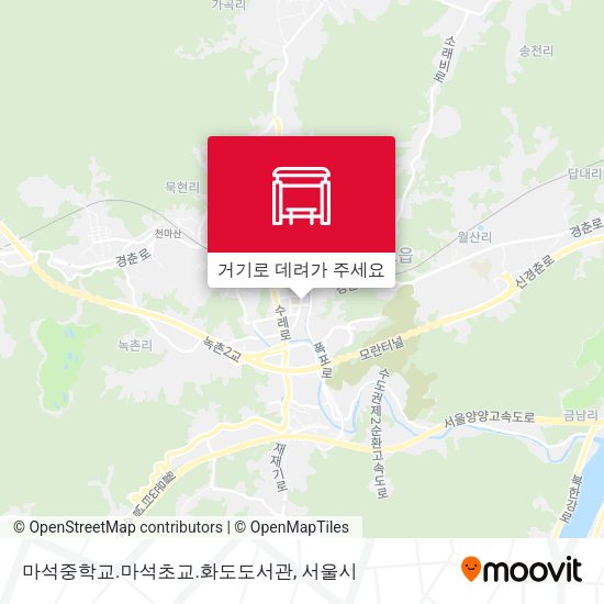 마석중학교.마석초교.화도도서관 지도