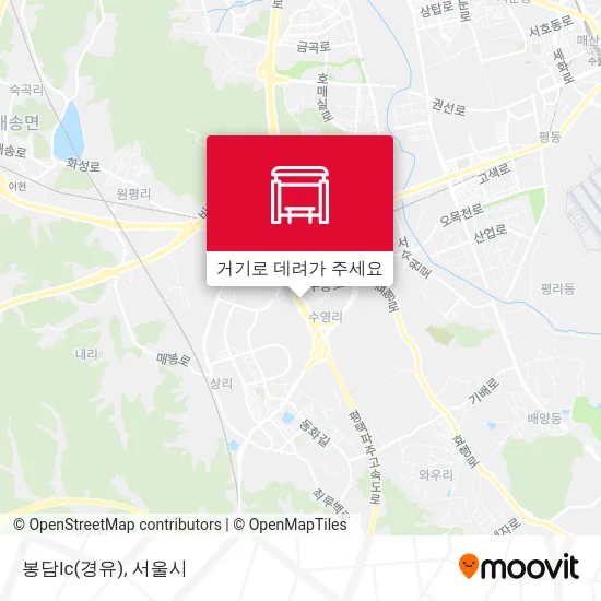 봉담Ic(경유) 지도
