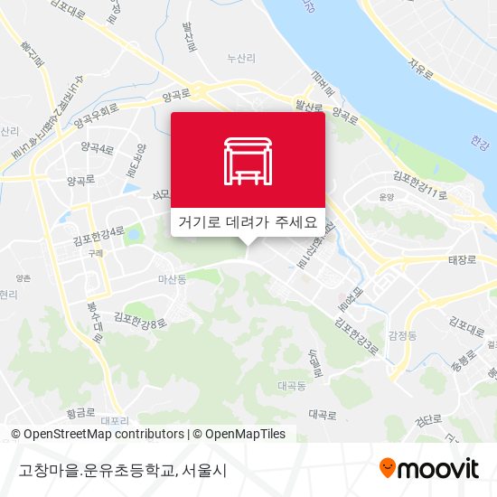 고창마을.운유초등학교 지도