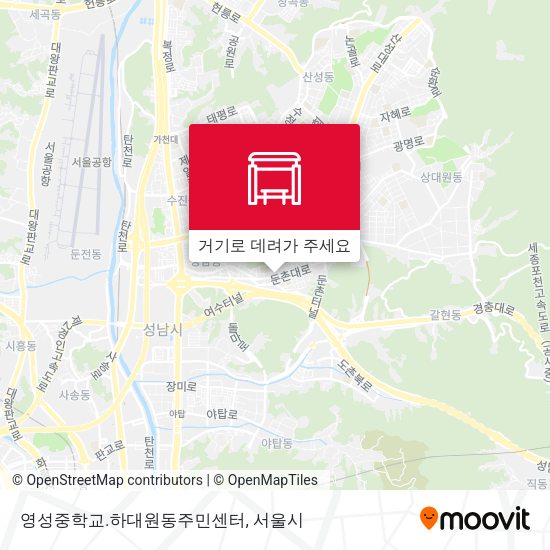 영성중학교.하대원동주민센터 지도