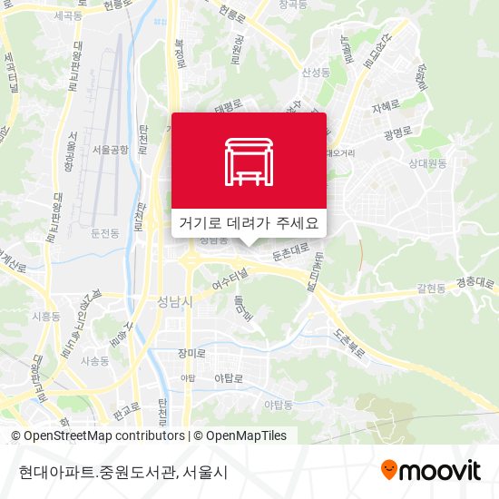 현대아파트.중원도서관 지도