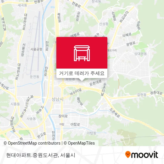 현대아파트.중원도서관 지도