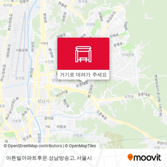 아튼빌아파트후문.성남방송고 지도