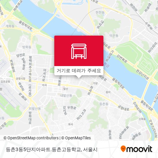 등촌3동5단지아파트.등촌고등학교 지도