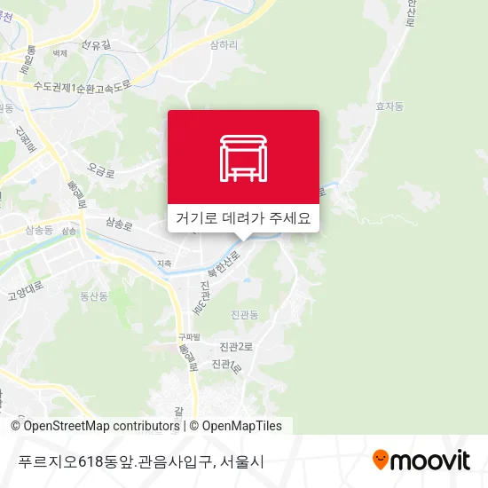 푸르지오618동앞.관음사입구 지도