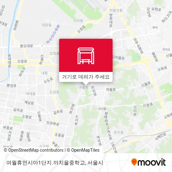 여월휴먼시아1단지.까치울중학교 지도