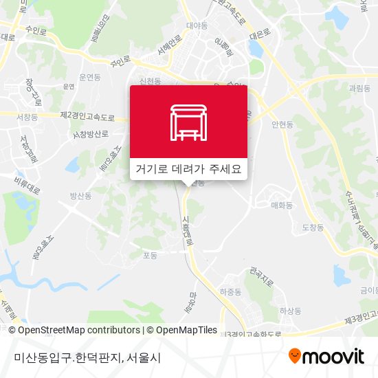 미산동입구.한덕판지 지도