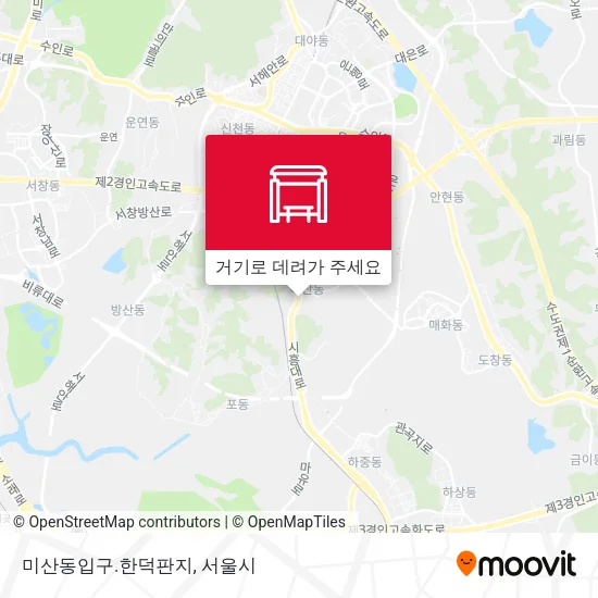 미산동입구.한덕판지 지도