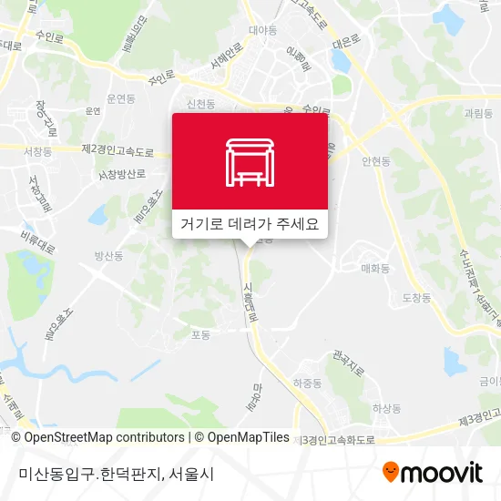 미산동입구.한덕판지 지도
