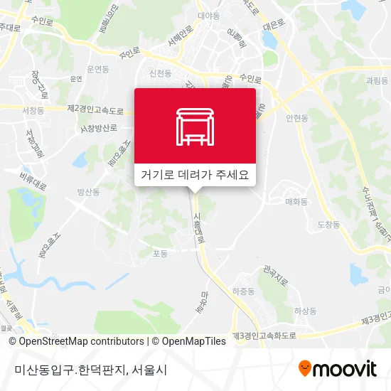 미산동입구.한덕판지 지도