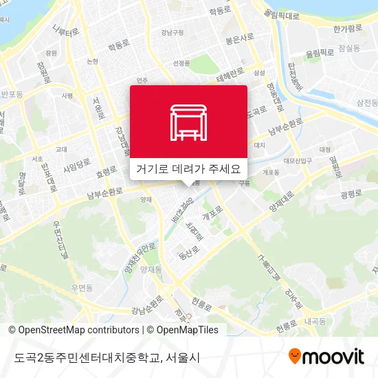 도곡2동주민센터대치중학교 지도