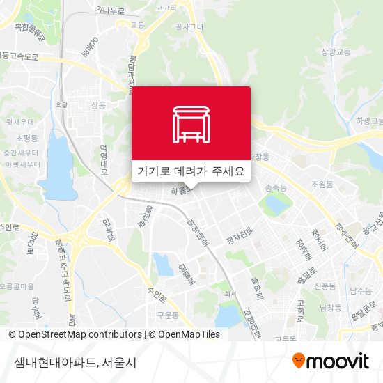 샘내현대아파트 지도
