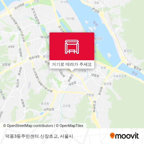 덕풍3동주민센터.신장초교 지도